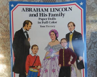 Original Vintage Abraham Lincoln and his family Paper Dolls Uncut/ In Full Color