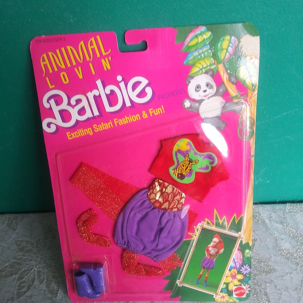 Mattel Barbie dolls clothes, New in package Barbie Doll clothes, Barbie Fashion 1980's Barbie Clothes Animal Lovin' Collectibles