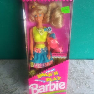 Mattel Snap and Play Barbie Doll 1991 Etsy India
