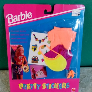 Mattel Barbie dolls clothes, New in package Barbie Doll clothes, Barbie Pretty Stickers clothes
