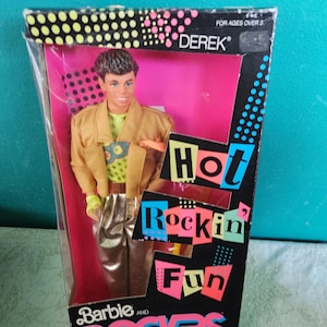 Mattel 1986 Barbie and Rockers- Vintage Mattel Derek Doll- Real Dancing Moves