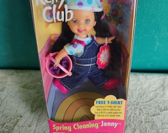 Kelly Club Friend Jenny with Rare Orange Dress and Basket (1997) ドール 人形 フィギュア Kelly Club Friend Jenny in a Long Sleeved Yellow and Navy-blue