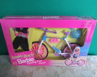 Mattel Sparkle Beach Cycling Gift Set Playset Vintage 1995