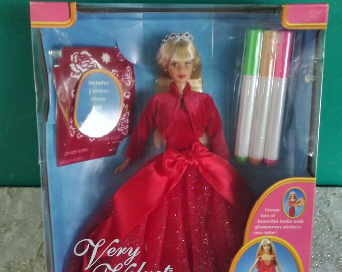 Barbie Very Velvet Barbie Doll Mattel Red Dress in Box - Etsy