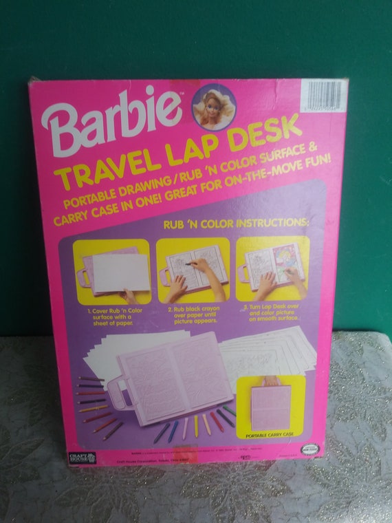 1992 Mattel Barbie Travel Lap Desk Vintage Barbie Travel Lap 