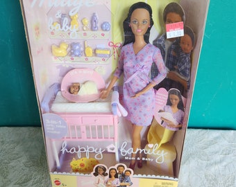 BARBIE HAPPY FAMILY MIDGE AND BABY NEW IN BOX 2002 ORIGINAL FACTORY SEALED  BOX.