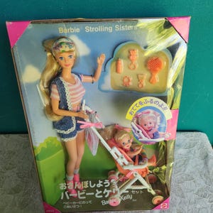 Mattel Vintage 1995 Foreign Issue Barbie and Kelly Strollin&#39; Fun Barbie Doll
