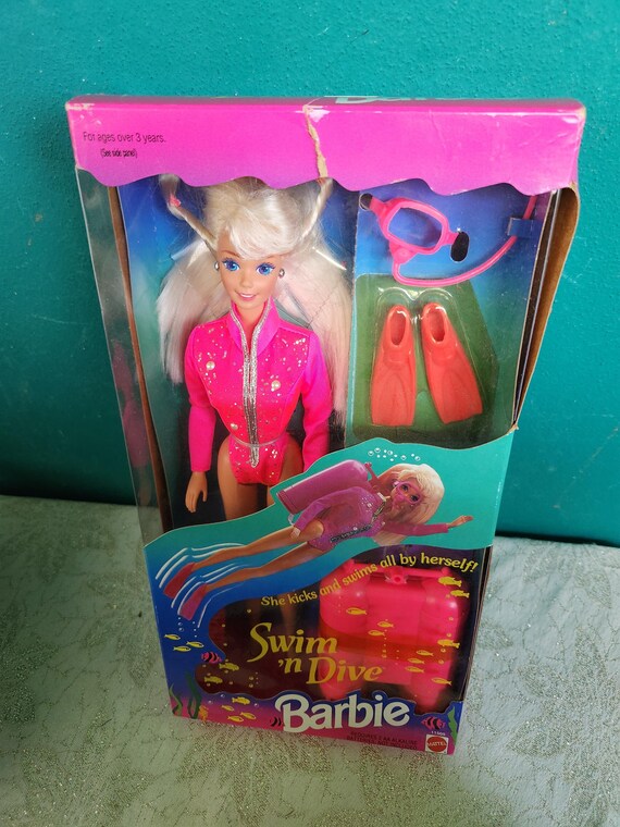 Mattel 1993 Swim N Dive 11505 Barbie Doll Etsy