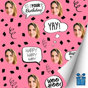 Pink Birthday Confetti Gift Wrap