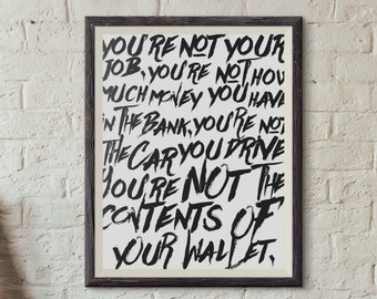 vintage antique inspiration quotes Fight Club quote dictionary page art print