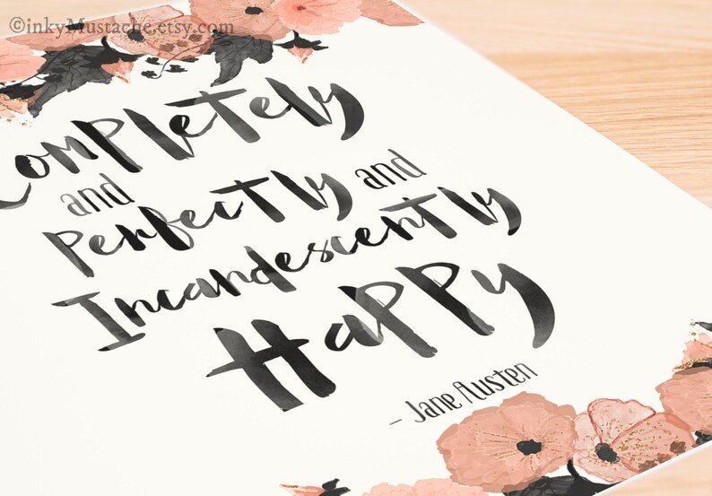 Jane Austen Mr Darcy Pride and Prejudice Quote Print Printable Etsy