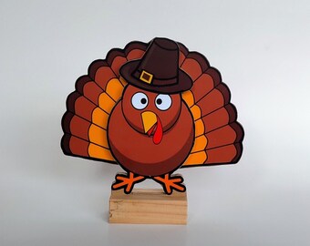 Thanksgiving Turkey Statue: Quarter Inch Wood Fall Decor