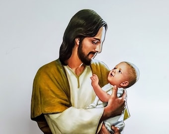 Christ with Child Statue: Custom Temple Display, Memorial Gift