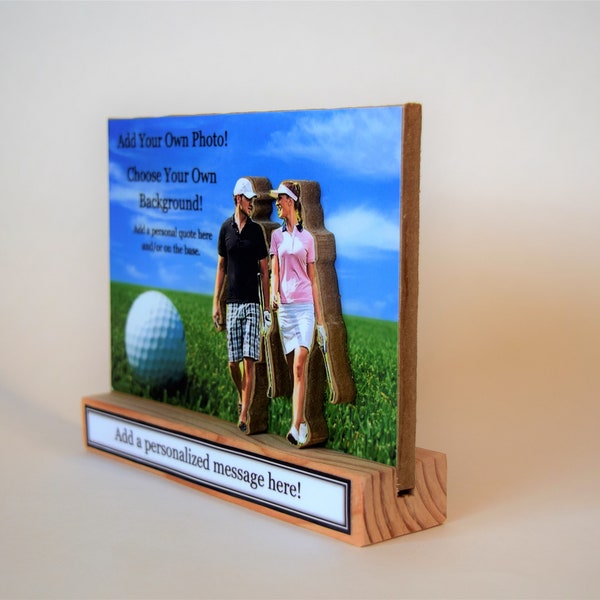 Golf Photo Display. 3-D Custom Photo Display. Personalized Golf Photo Gift. Custom sport plaque trophy. Gifts for Golfers. Award for Golfers
