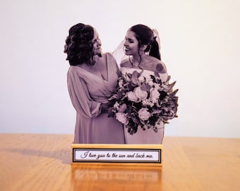 Personalized Photo Statue, Custom Wood Wedding Anniversary Gift