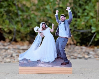 Custom Wood Photo Cutout - Personalized Wedding Anniversary Gift