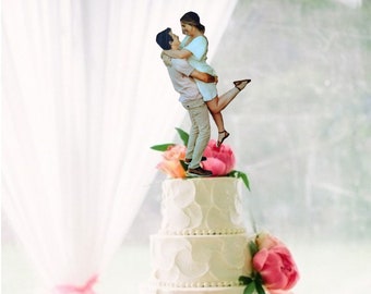 Personalized Photo Wedding Cake Topper: Custom Anniversary Keepsake