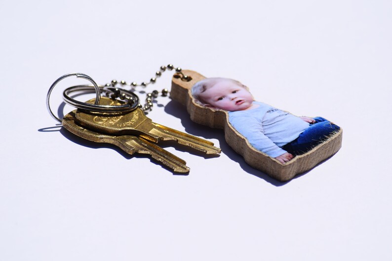 Personalized Photo Keychains Personalized Father/'s Day Gifts Gift for dad. Children/'s artwork display Personalized Photo Ornaments
