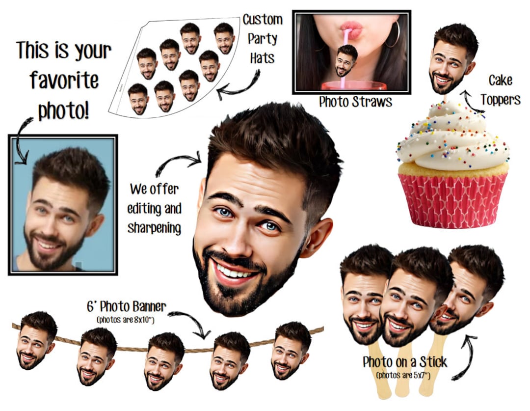 Custom Photo Party Supplies Personalized Party Supplies Etsy