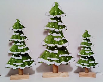 Snowy Pine Tree Statue: Winter Holiday Decor