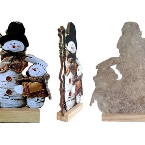 Birch Snowman Statue: Christmas Holiday Decor