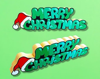 Handmade Wooden Merry Christmas Sign: Holiday Home Decor