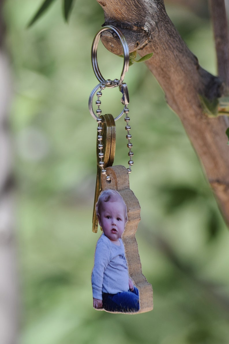 Personalized Photo Keychains Personalized Father/'s Day Gifts Gift for dad. Children/'s artwork display Personalized Photo Ornaments