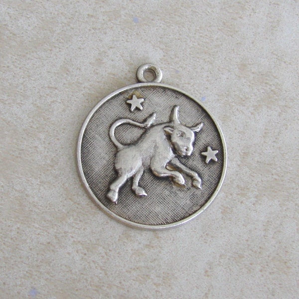 Taurus Bull Zodiac Sign Sterling Silver Bracelet Charm April May Birthday Stars