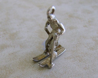 Bransoletka ze srebra próby 925, mężczyzna ze sportami zimowymi, narciarz, narciarz