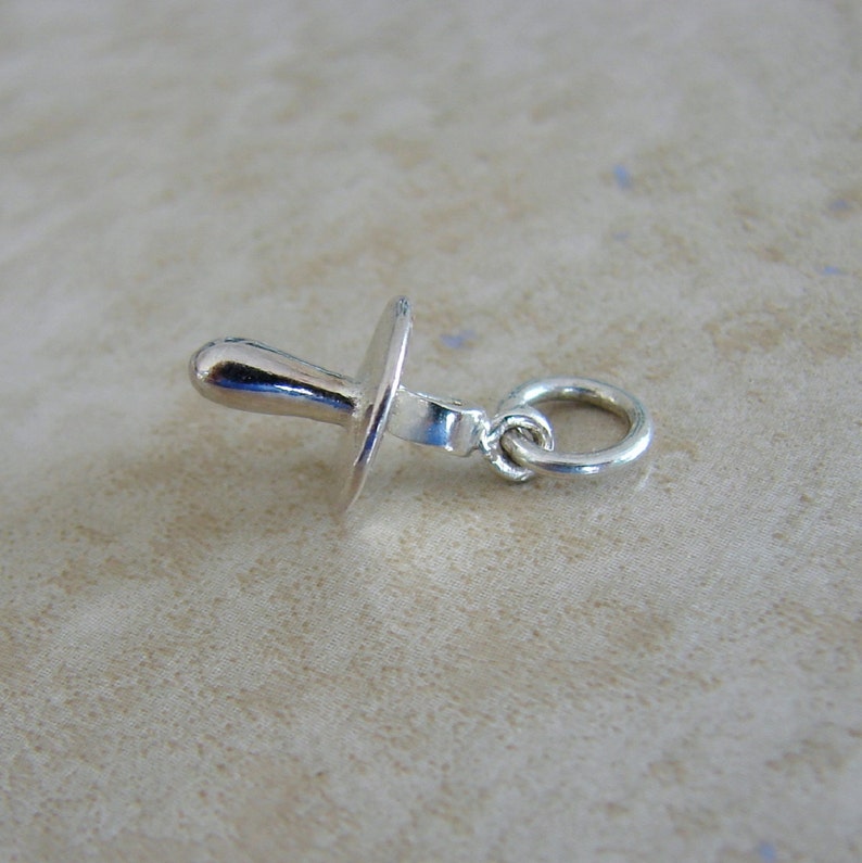 Baby Pacifier Binkie Newborn Child Sterling Silver Bracelet Charm