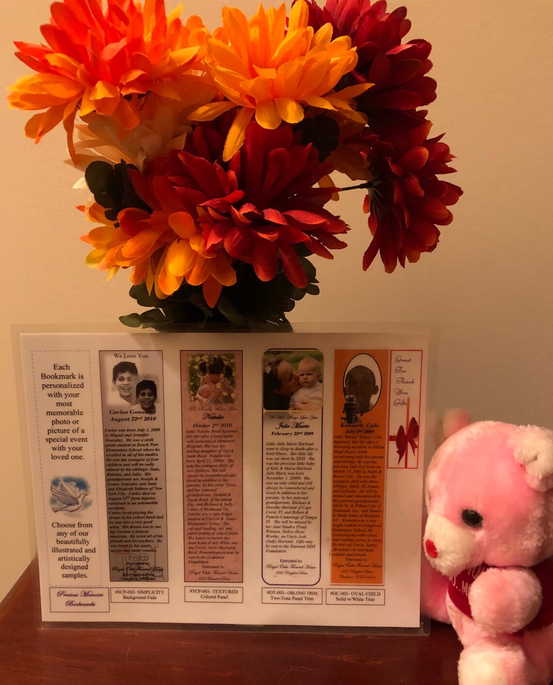 Memorial Bookmarks Etsy