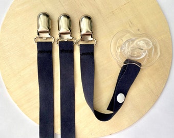 Dummy Clip | Pacifier Clips | Toy Clip - Navy Suede