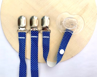 SALE - Dummy Clip | Pacifier Clips | Toy Clip - Blue Spots