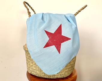 SALE | Pram Cover | Swaddle | Wrap | Blue with Red Stars