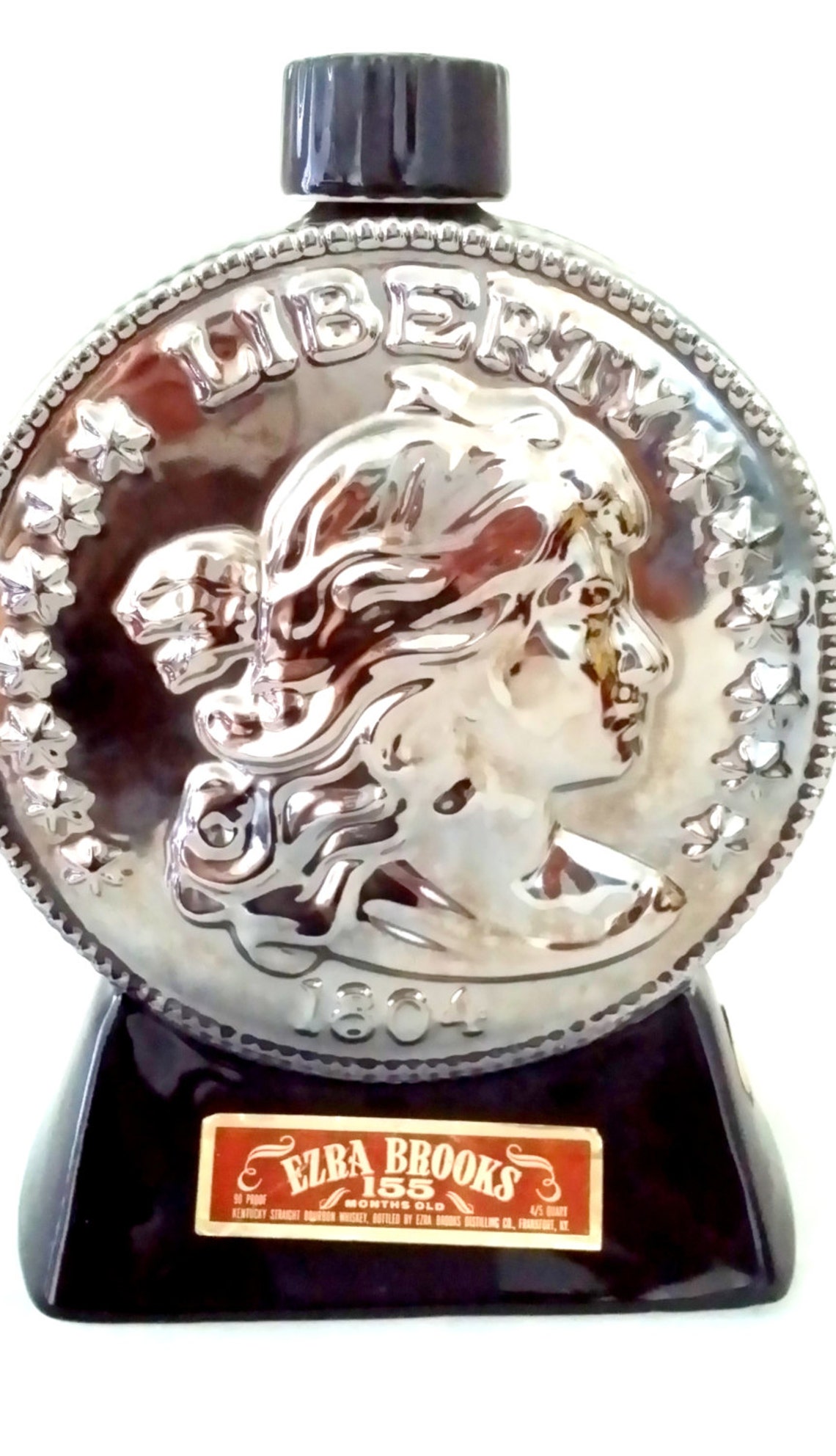Vintage Ezra Brooks Decanter 1804 Liberty Coin Decanter Etsy