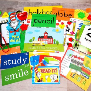 School Theme Ephemera Pack with Bright Colors for Scrapbook Journal and Paper Crafts