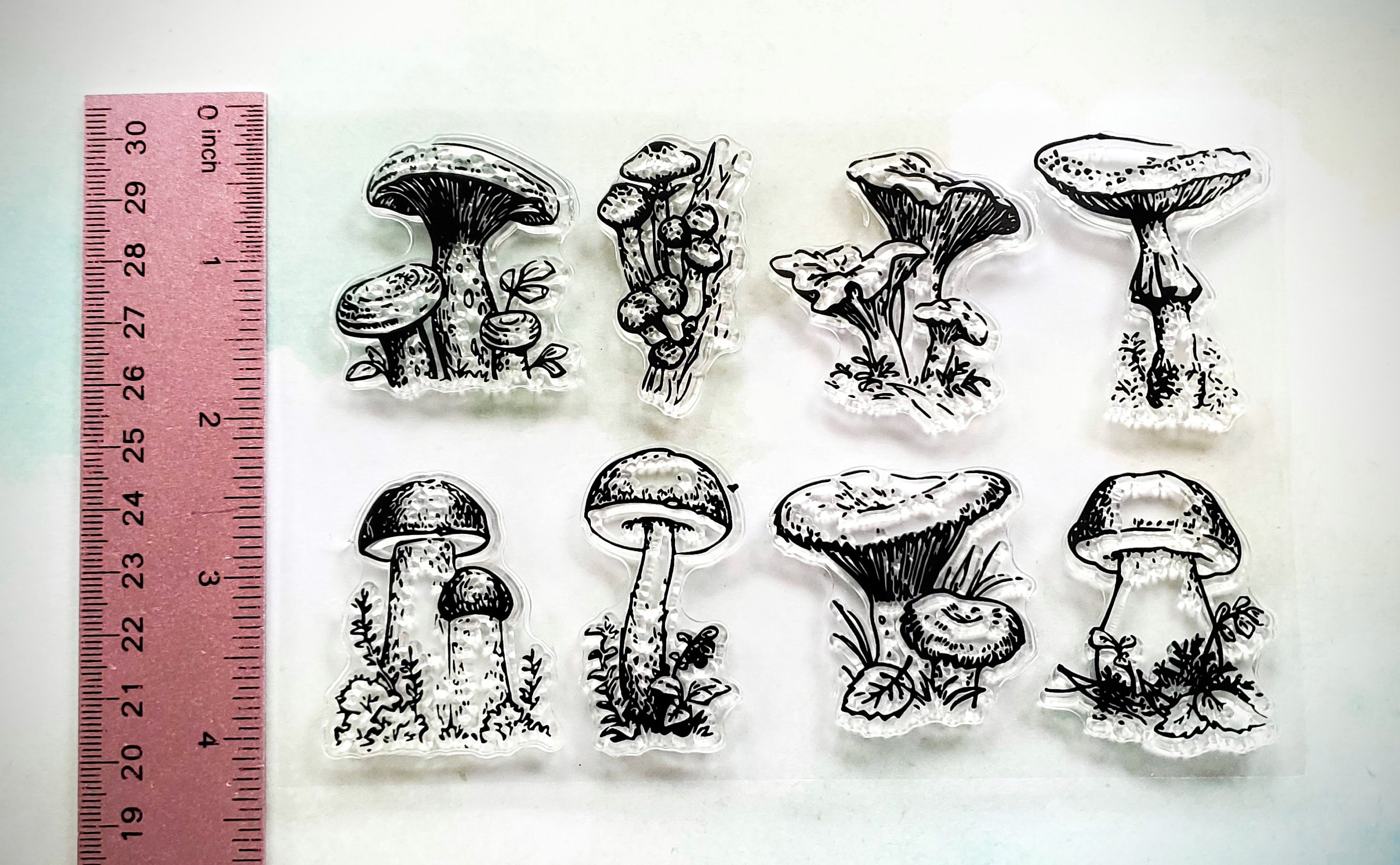 Mushroom Rubber Stamp Set for Paper Crafting Variety Mushroom Etsy