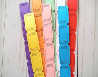 Blank Colorful Carnival Tickets for Journals Scrapbook Paper Crafts Collage, Carnival Raffle Tickets by the Color