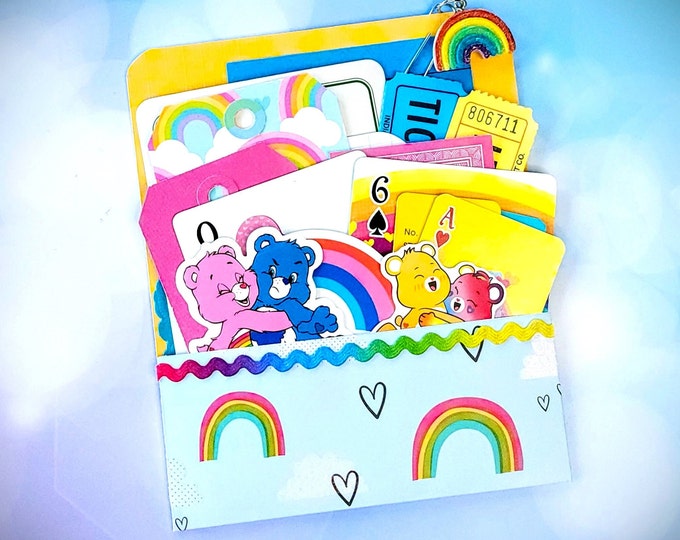 Care Bears and Rainbow Theme Ephemera Loaded Pocket 28 Pcs for Junk ...