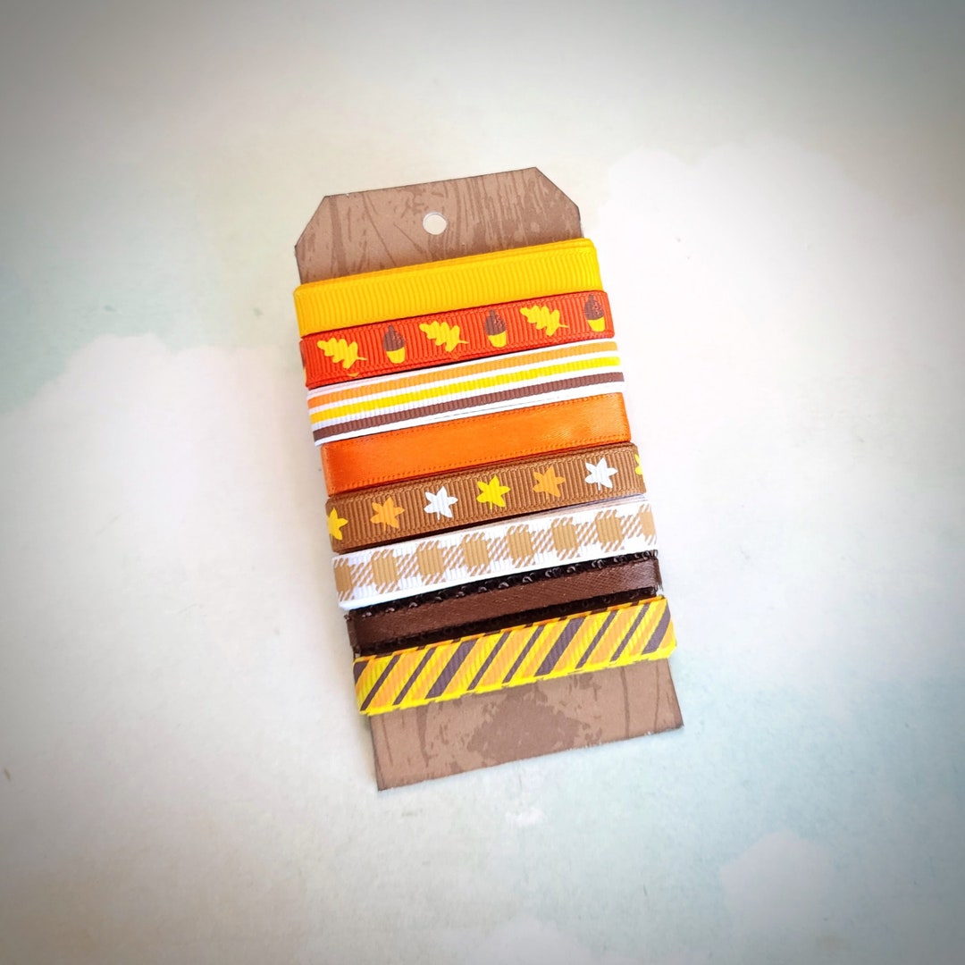 Variety Autumn Fall Theme Ribbon Bundle Pack 8 Pcs 1 Yard Each in ...