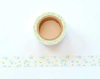 Little Light Blue Flowers Washi Masking Tape Roll, Flowers Washi, Planner Washi Tape, Junk Journal Tape, Decorative Tape