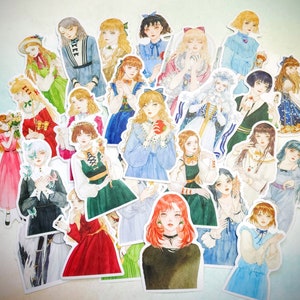Kawaii Girl Anime Fairy Tale Style Stickers for Planners Journals Scrapbook Collage 26 Pieces for Journal Planner Scrapbooks and Paper Craft