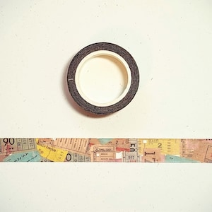 Vintage Style Tickets Washi Tape for Planner Card Journal Scrapbook and Paper Crafts, Vintage Tickets Removable Decorative Tape Roll