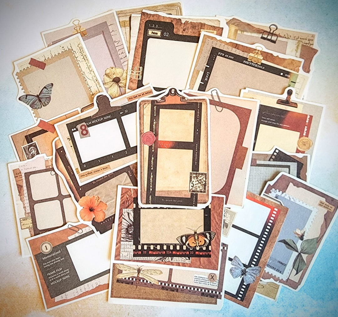 Collage Notepage Vintage Style Collage Note Paper Ephemera With Film Strip Documents ...