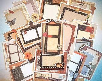 Vintage Style Collage Note Paper Ephemera with Film Strip Documents Florals, Paper Ephemera Non-adhesive Sheets 20 Pieces for Paper Crafting