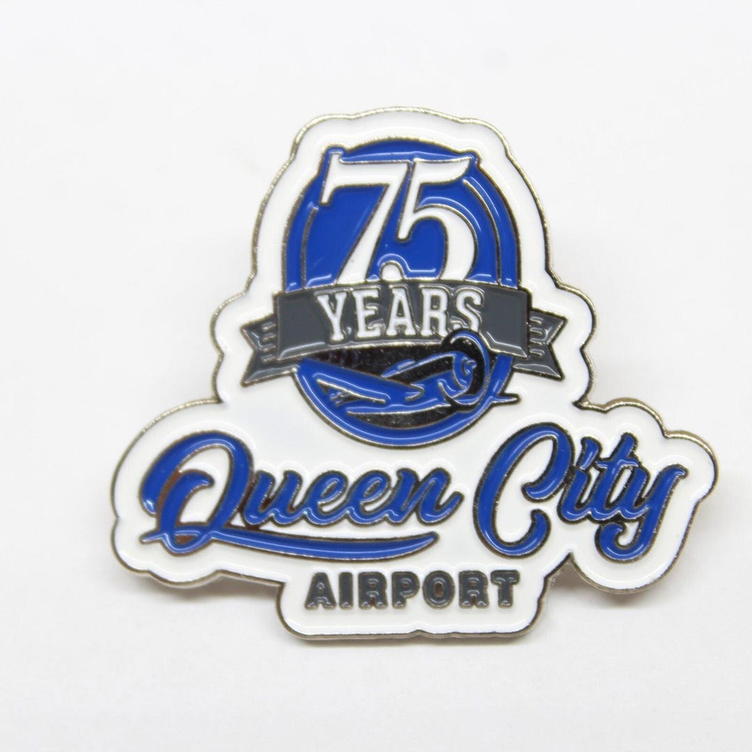 75 Years Queen City Airport Pin Lapel Enamel Collectible Souvenir - Etsy