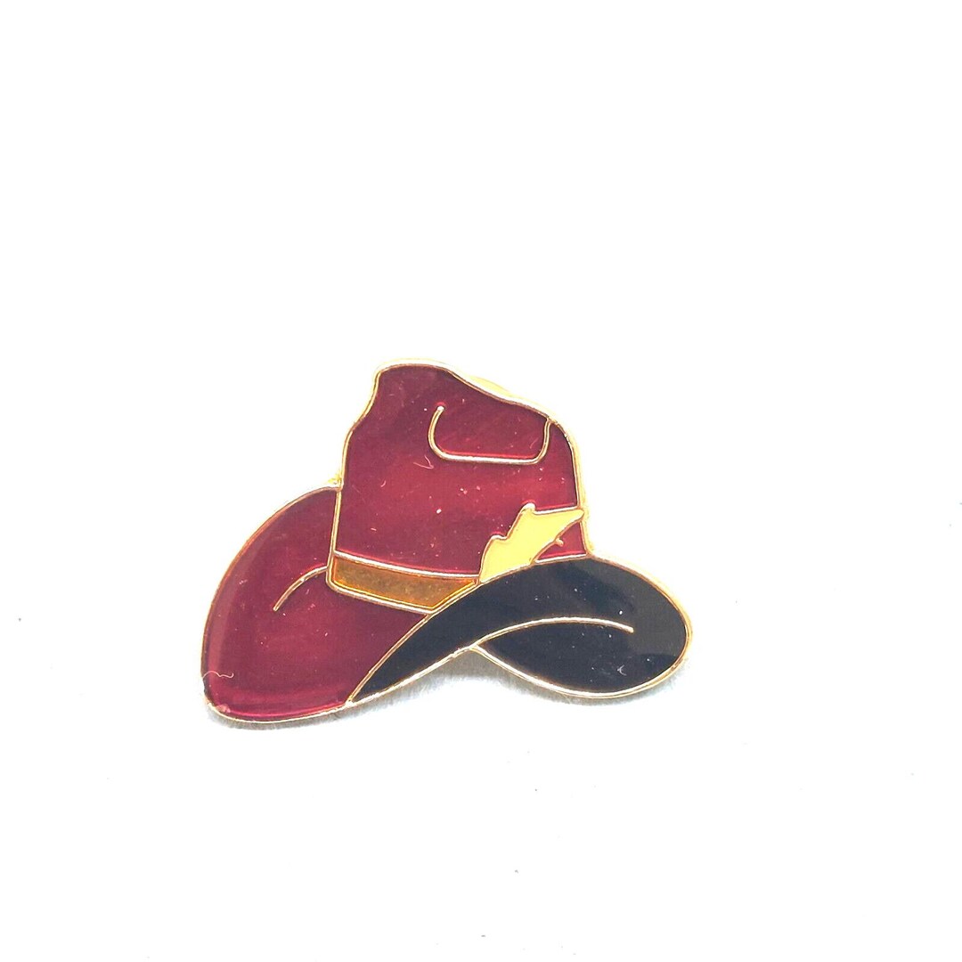 Red Pin Hat Pattern Red Cowboy Hat Pin Lapel Enamel Collectible - Etsy