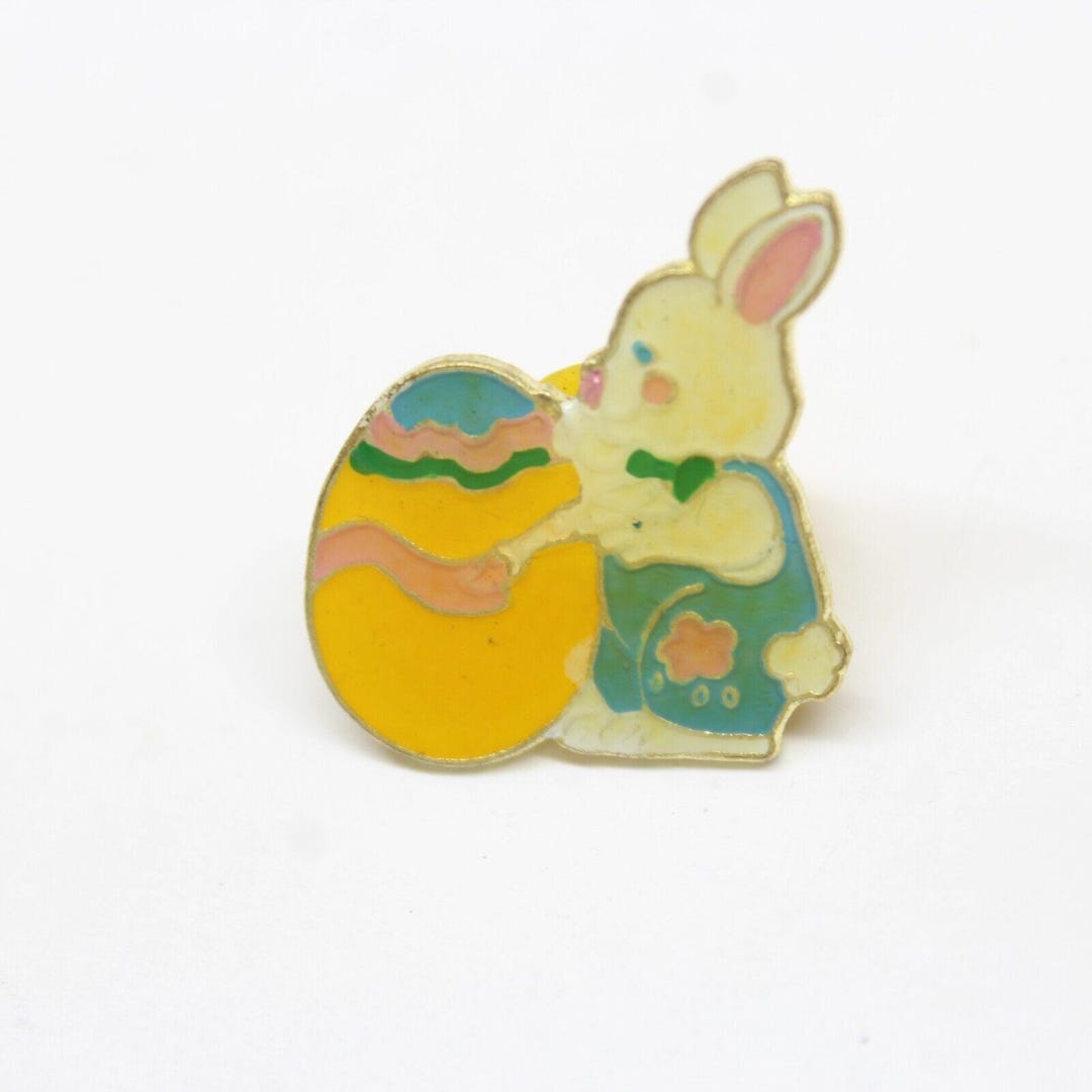 Easter Bunny and Egg Pin Lapel Enamel Collectible - Etsy
