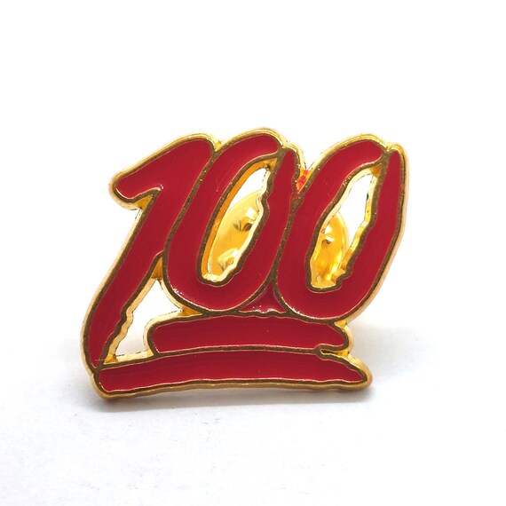 100 Script Celebration Pin Centennial Milestone A… - image 1
