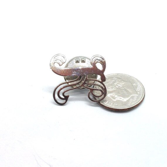 Monogram Letter K Pin Script Initial Jewelry Silv… - image 2